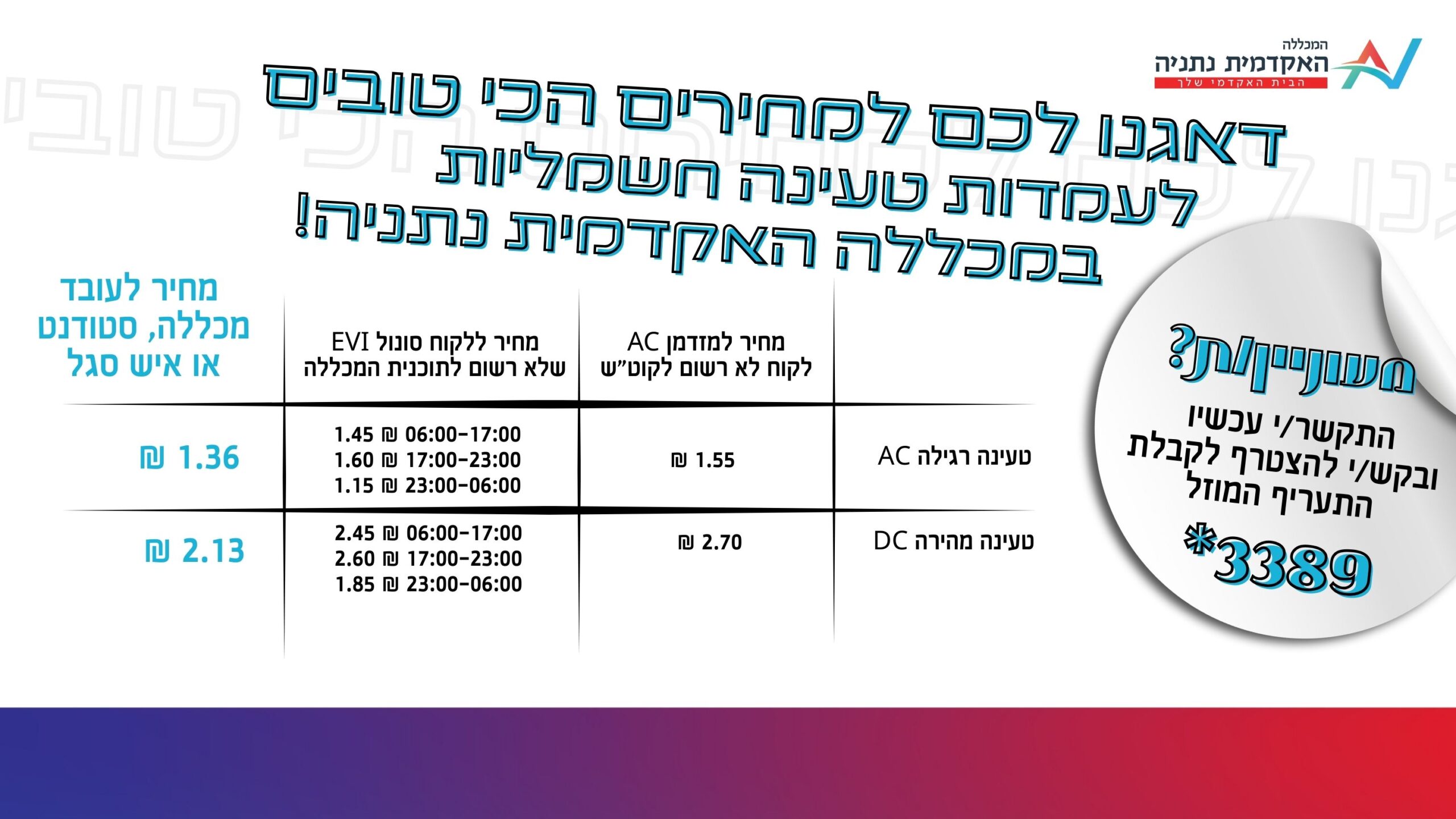 מחירי עמדות טעינה